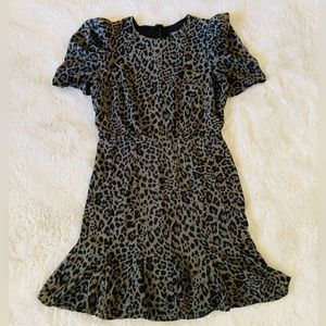 Express Green Leopard Print Dresd